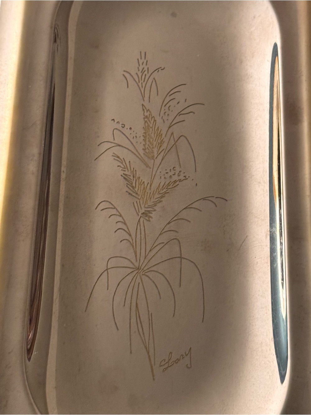 Vintage Pinter Italian Silver & Brass Vanity Serving Trays Set of 2 - Picture 8 of 12